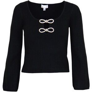 "Aleya" Rhinestone Bow Sweater